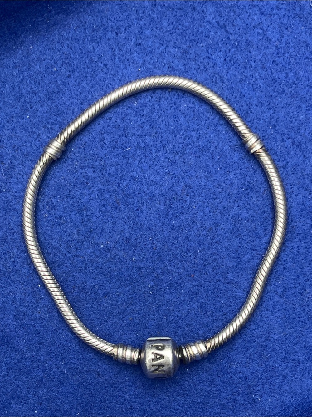 Pandora Silver Snake Chain Bracelet with Branded Clasp